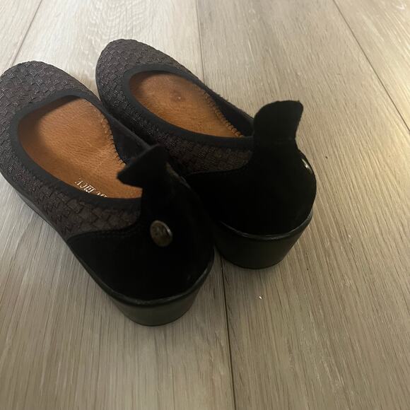 Bernie Mev. SZ 36 Farrah Wedge Ballet Flat Comfort Platform Shoe Metallic Woven - Picture 6 of 12